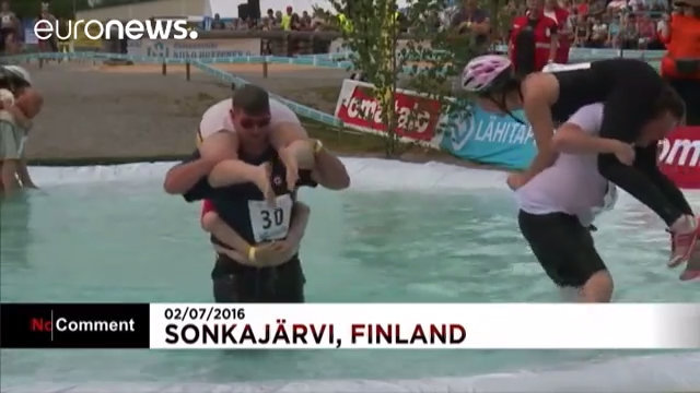 Woman wife carrying Finland
