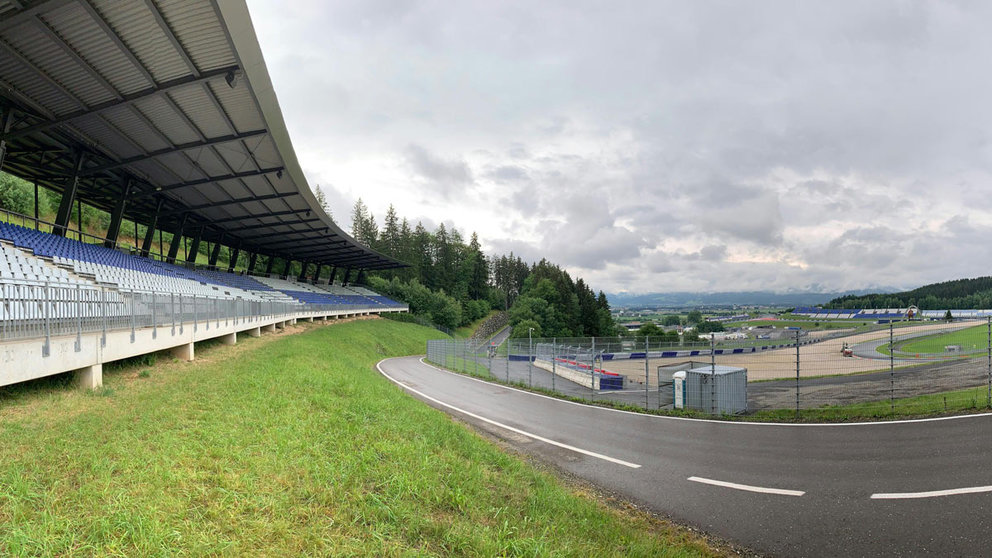 The tribunes at the Red-Bull-Ring in Spielberg will remain empty as Formula One restarts. Photo: Ingrid Kornberger/dpa.
