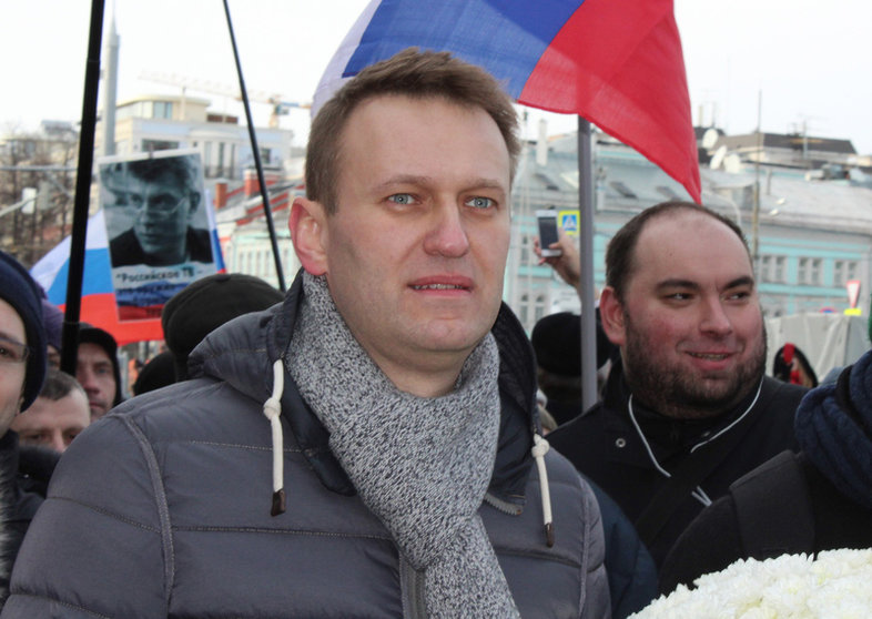 FILED - Opposition member Alexei Navalny participates in a demonstration in Moscow, Russia, 26 February 2017. The Russian opposition politician, arguably the fiercest domestic critic of President Vladimir Putin, is in a coma at a Siberian hospital after a suspected poisoning, his spokesperson said on Thursday. Photo: Claudia Thaler/dpa.