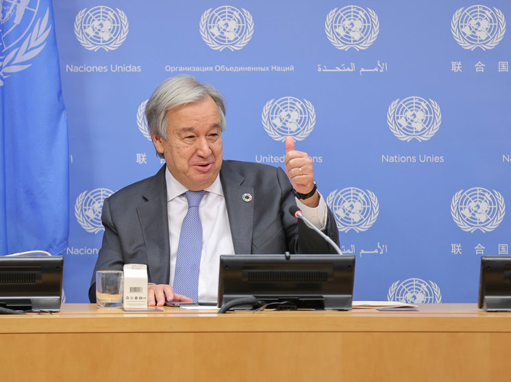 29 September 2020, US, New York: UN Secretary-General Antonio Guterres, delivers a press statement during the 75th session of the United Nations General Assembly. Photo: Luiz Rampelotto/dpa.