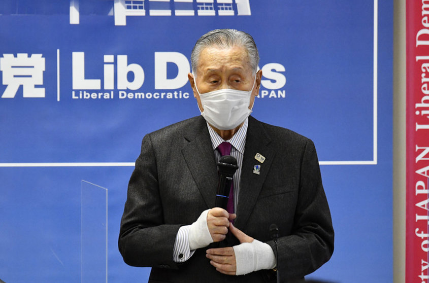 02 February 2021, Japan, Tokyo: Tokyo 2020 President Yoshiro Mori delivers a speech at the beginning of a meeting on the preparations for Tokyo 2020 Olympics and Paralympics at the Liberal Democratic Party (LDP) headquarters. Photo: Pool/ZUMA Wire/dpa