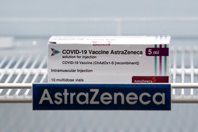 12 March 2021, Thailand, Bangkok: A box of the AstraZeneca vaccine is seen in a cooling refrigerator at the Bamrasnaradura Infectious Diseases Institute in Nonthaburi province on the outskirts of Bangkok. Photo: Chaiwat Subprasom/SOPA Images via ZUMA Wire/dpa