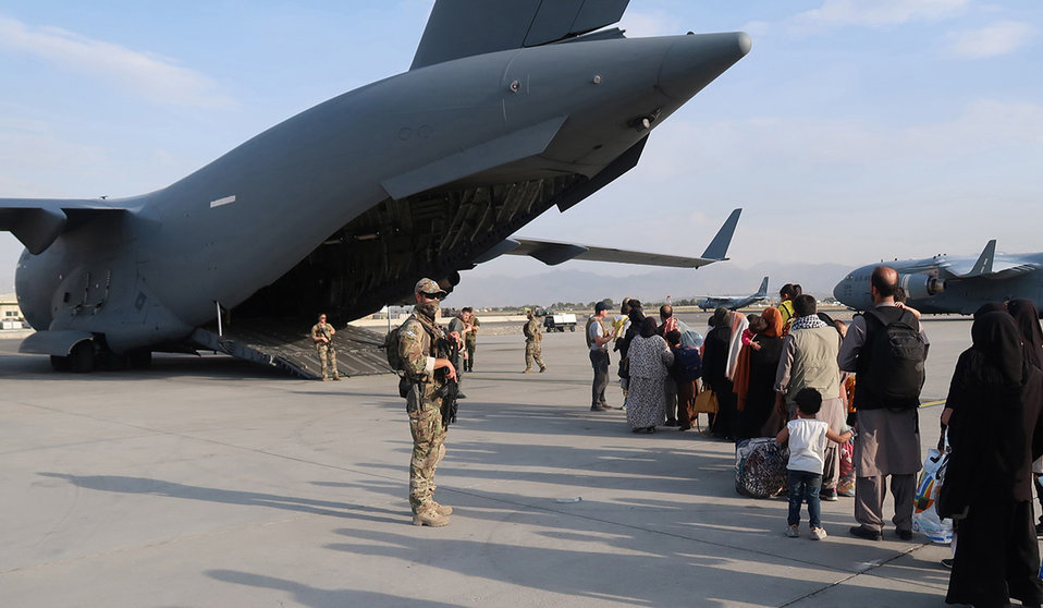 Finnish troops participating in the refugee evacuation operation in Kabul. Photo: Puolustusvoimat.