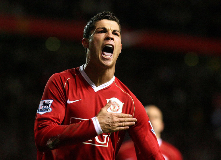 FILED - Then Manchester United's Cristiano Ronaldo celebrates scoring a goal during the English FA Cup soccer match against Middlesbrough at Old Trafford. Cristiano Ronaldo has returned to Manchester United, 12 years after he ended his first contract there, the English club said on Friday. Photo: Martin Rickett/PA Wire/dpa