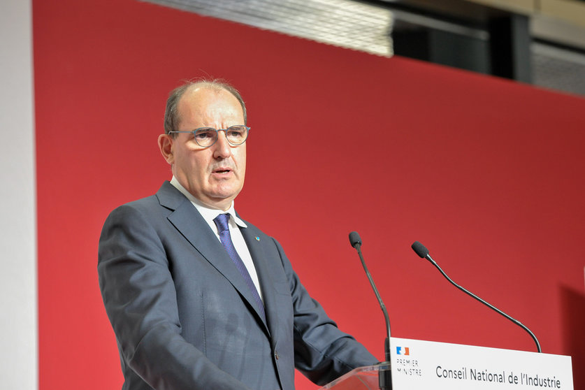 06 September 2021, France, Lyon: French Prime Minister Jean Castex delivers a speech during the opening of the Global Industry trade show. Photo: Laurent Coust/SOPA Images via ZUMA Press Wire/dpa